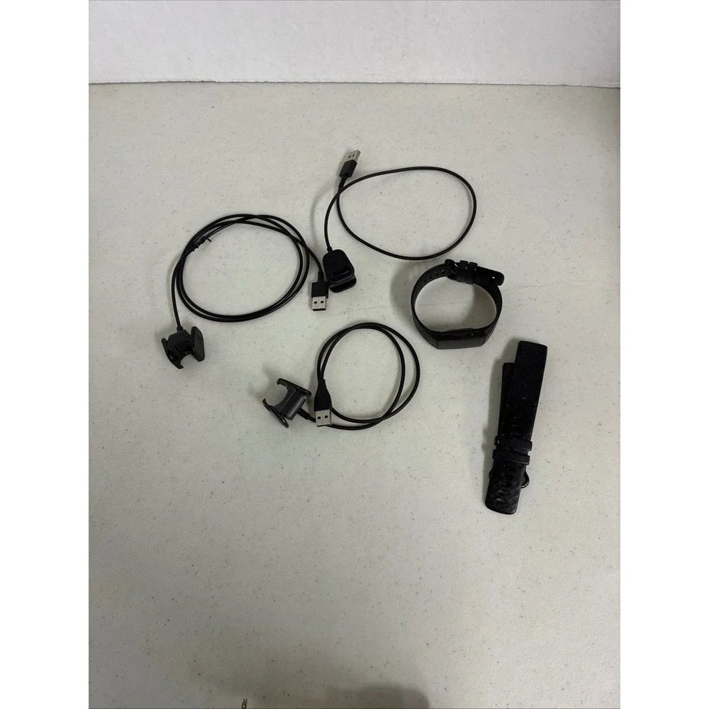 Fitbit Charge 4 (untested) Black Fitness Tracker Bundle with 3 Chargers & Band